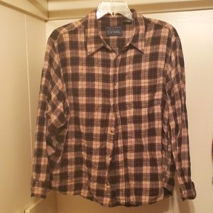Brown plaid flannel